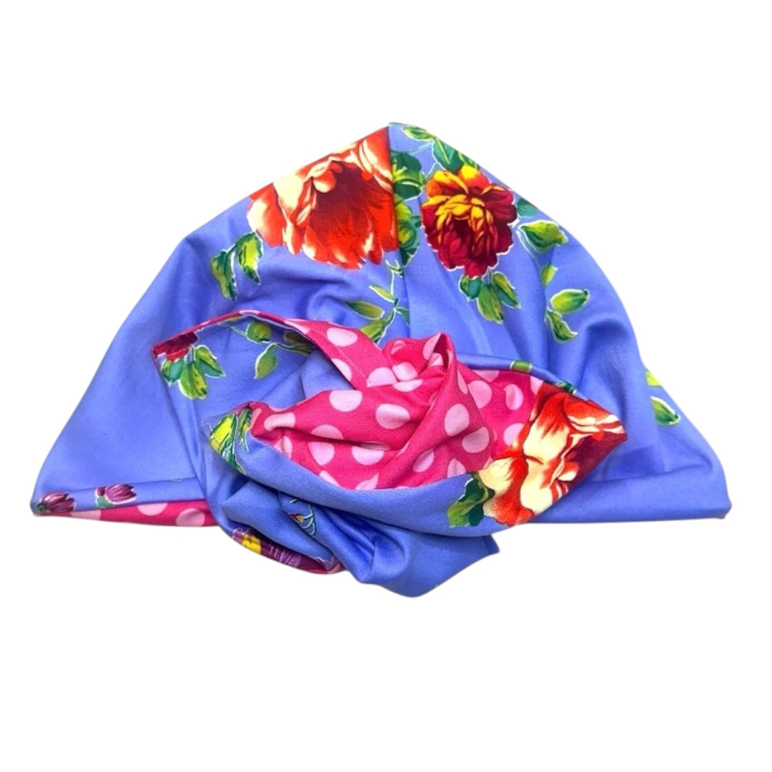 Turbante modellabile realizzato a mano in puro cotone. Double face artigianale made in Italy 